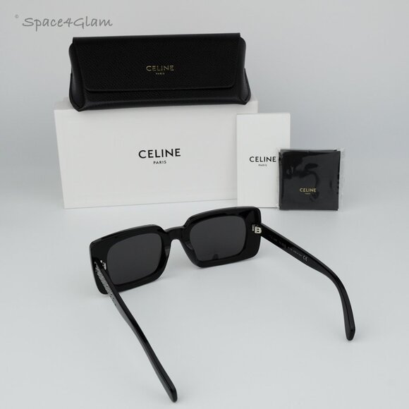 BRAND NEW Celine CL4213IS 01A ANIMATION XMAS Black Rectangle Women Sunglasses - Picture 4 of 8